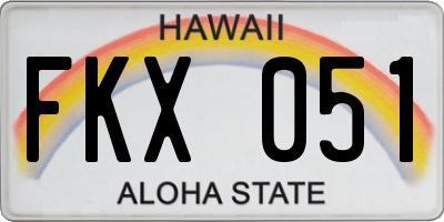 HI license plate FKX051