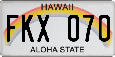 HI license plate FKX070