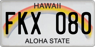 HI license plate FKX080