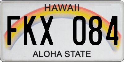 HI license plate FKX084