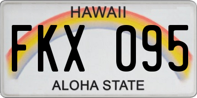 HI license plate FKX095