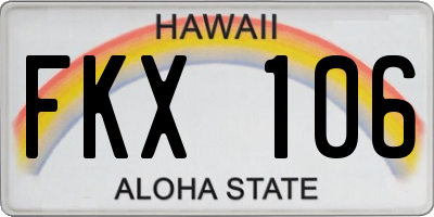 HI license plate FKX106
