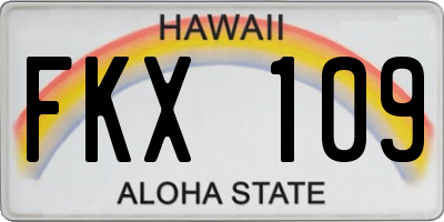 HI license plate FKX109