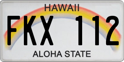 HI license plate FKX112