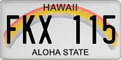 HI license plate FKX115