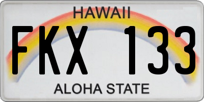 HI license plate FKX133