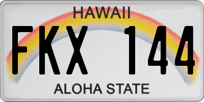 HI license plate FKX144