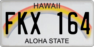 HI license plate FKX164