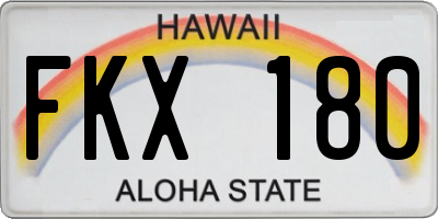 HI license plate FKX180