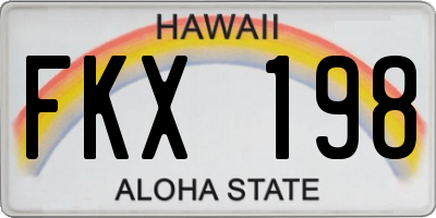 HI license plate FKX198
