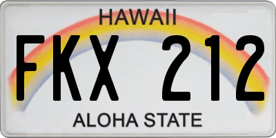HI license plate FKX212