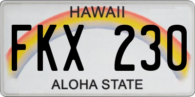 HI license plate FKX230