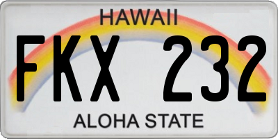 HI license plate FKX232