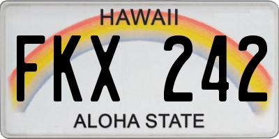 HI license plate FKX242