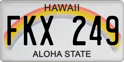 HI license plate FKX249