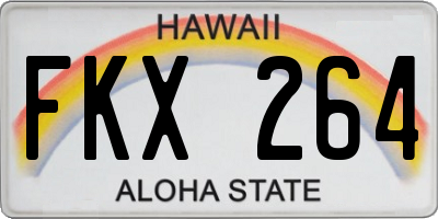 HI license plate FKX264
