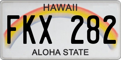 HI license plate FKX282