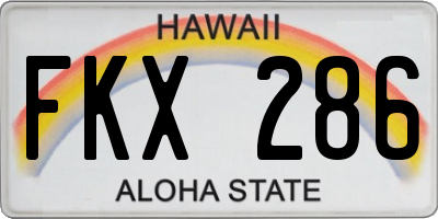 HI license plate FKX286