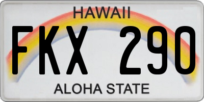 HI license plate FKX290