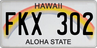 HI license plate FKX302