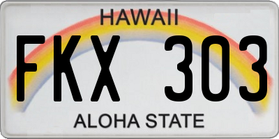 HI license plate FKX303