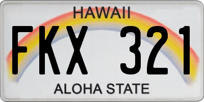 HI license plate FKX321