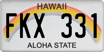 HI license plate FKX331