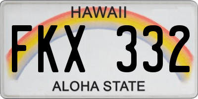HI license plate FKX332