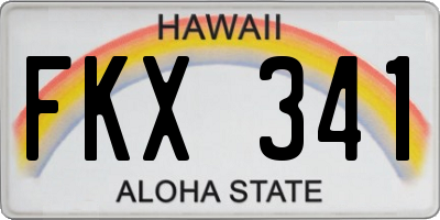 HI license plate FKX341