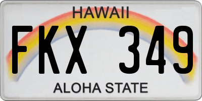 HI license plate FKX349