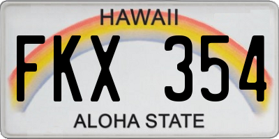 HI license plate FKX354