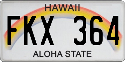 HI license plate FKX364