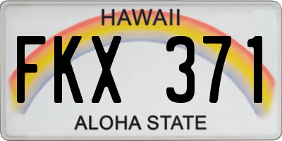 HI license plate FKX371