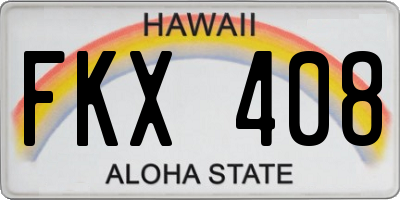HI license plate FKX408