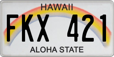 HI license plate FKX421