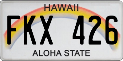 HI license plate FKX426