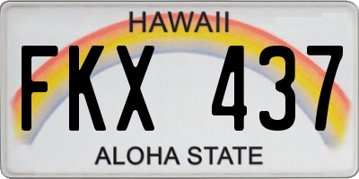 HI license plate FKX437