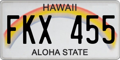 HI license plate FKX455