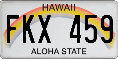 HI license plate FKX459