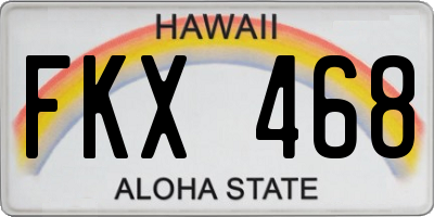 HI license plate FKX468