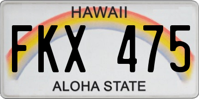 HI license plate FKX475