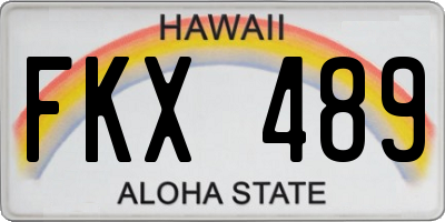 HI license plate FKX489