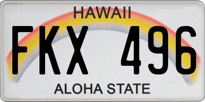 HI license plate FKX496