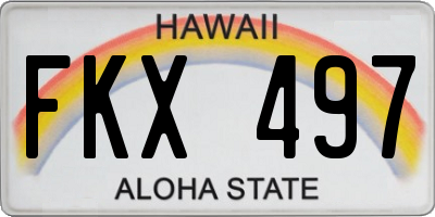 HI license plate FKX497