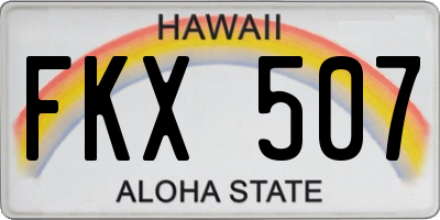 HI license plate FKX507