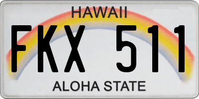 HI license plate FKX511