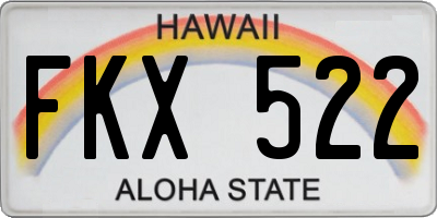 HI license plate FKX522