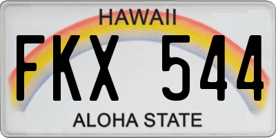 HI license plate FKX544
