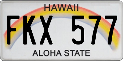 HI license plate FKX577