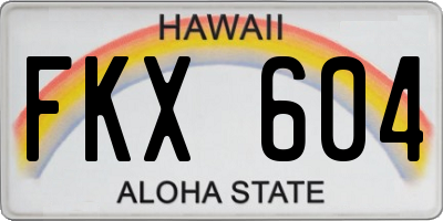 HI license plate FKX604